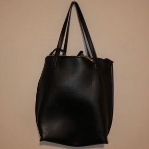 Multi way black faux leather bag